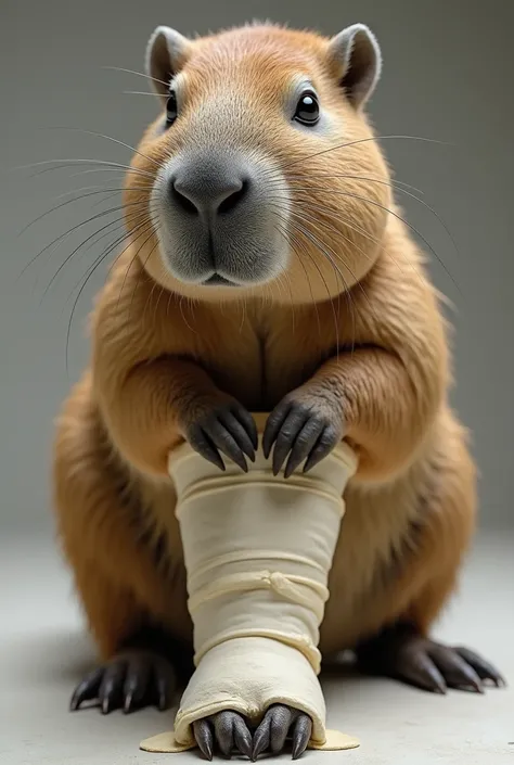 Capybara leg with plaster
