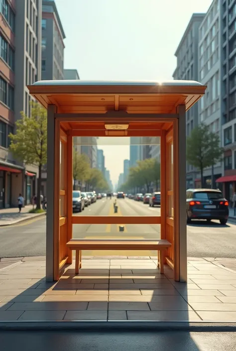 Bus stop design inspired by classic radio perspective ,front  view