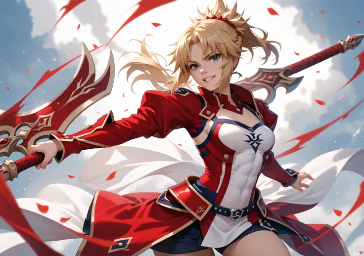 High-quality epic wallpaper of Mordred from the anime series Fate