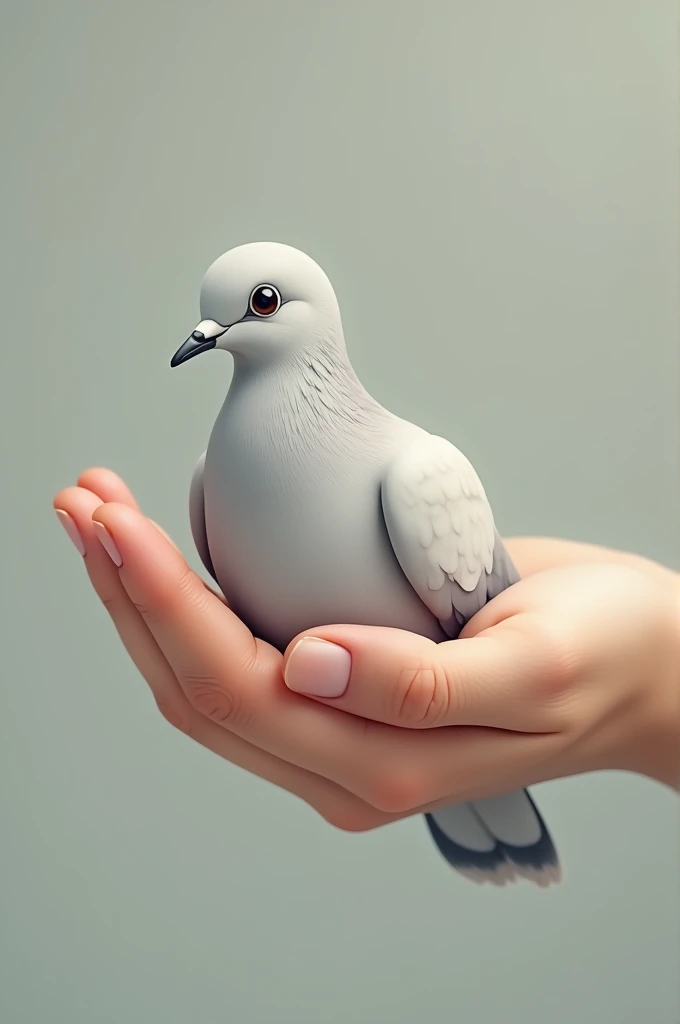 Make a pigeon perched in the hand