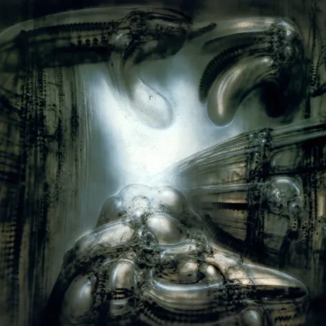 Surreal landscape mastered by Giger,, (best quality:1.4), H.R. GIGER,  BY GIGER