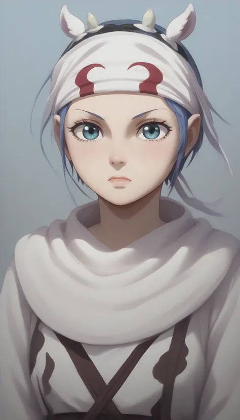 ((((Rem)))) (Re:Zero kara Hajimeru Isekai Seikatsu)
(レム)  emotionless score_9, score_8_up, score_7_up, 1girl, ((cowl)) headband on forehead detailed clothing 
