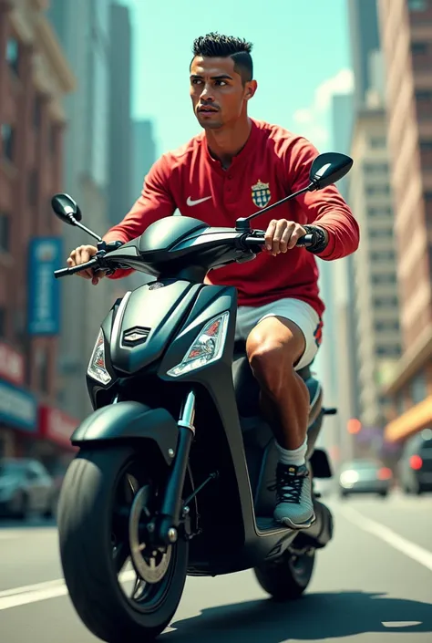 Ronaldo scooter driving