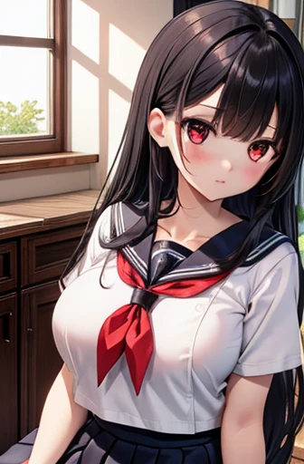 1.5, 最 High Quality ,  High Quality ,   high definition ,  High Quality なテクスチャ,  High Quality の影,  high detail,  beautiful details ,   detailed ,  very detailed CG,  detailed texture,  1 girl, ,  College Student ,   sailor suit,  messy hair,  black hair,  ...