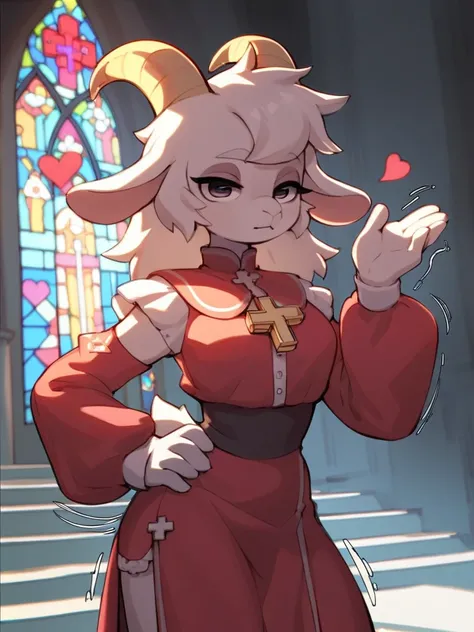 At church , cartoon furry female goat , (she hold viewers hand and lead viewers to the bedroom) , shaking hip , shaking motion blur
, erotica , My heart is beating fast , Monastic clothes