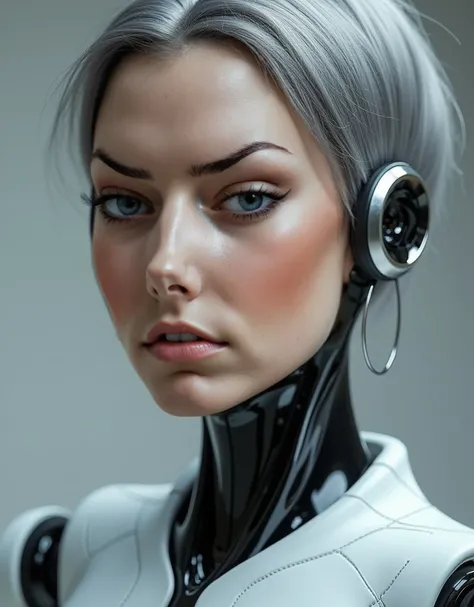 (highest quality, realistic), (Catalogue photo of an autonomous AI android designed specifically for AI activity, beautiful faces:1.7),(Enterprise product exhibition:1.3), android with realistic human features, Strong intellectual expression, perfect skin,...