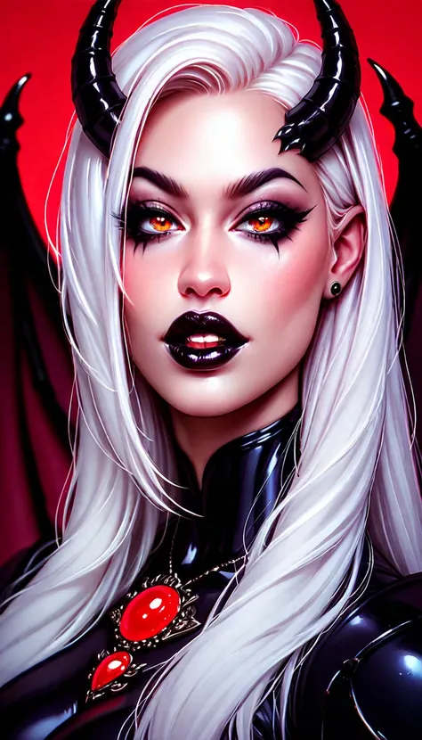 Diabolical creature. Seductive Dark angel. Dark Makeup, Dark Lipstick. pale white skin. unhealthy appearance. dnd character.  dnd. Lilith Armor, Succubus Armor