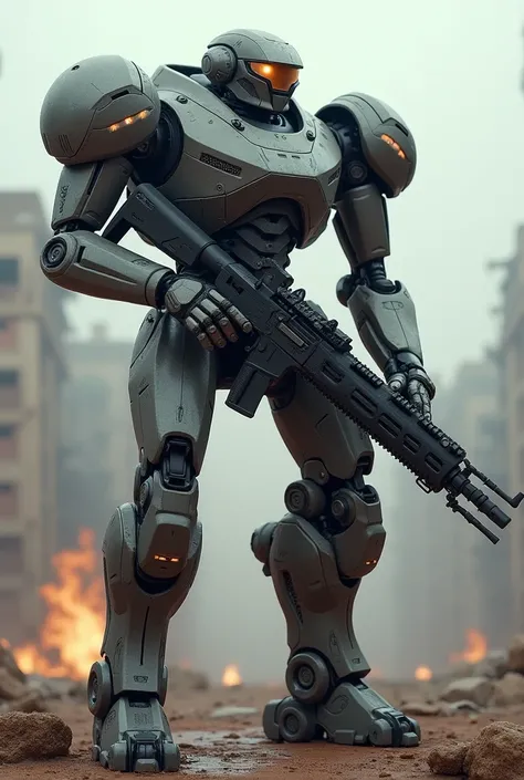 Robot soldier humanoid gun