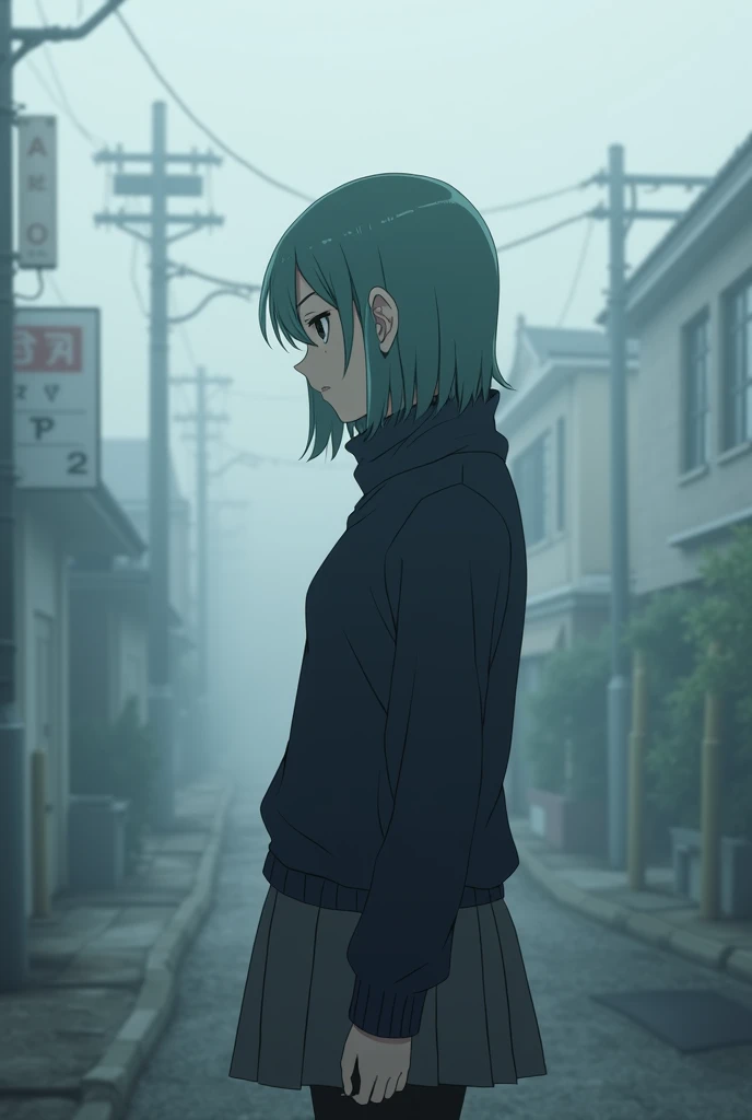 Alone, 1 , yamagishi fuuka,  Gekkoukan High School Uniform, high neck sweater,