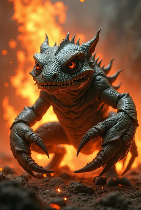 Lizard and crab mix breed in fire baground 