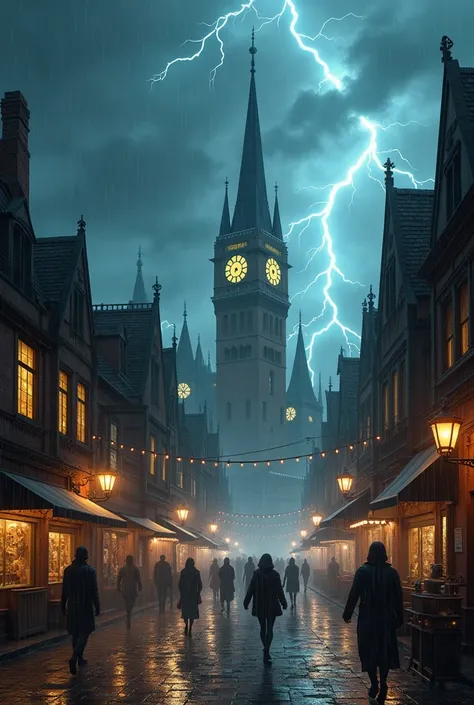  Steampunk 　Town　Night rain and thunder