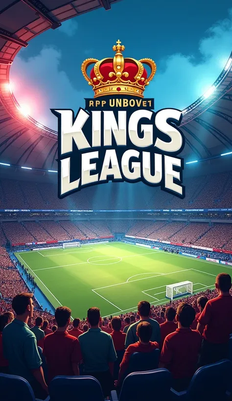 create football vibe background with no human. priorotize gerard piques kings league on the background, kings league text should be at the top