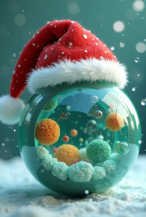 The eukaryotic cell with a Christmas hat