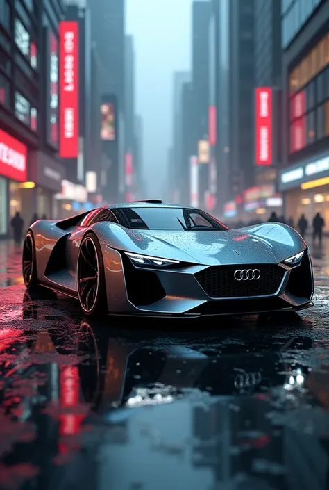 Create a wallpaper photo of the Audi RSQ from the famous movie I Am Robot 