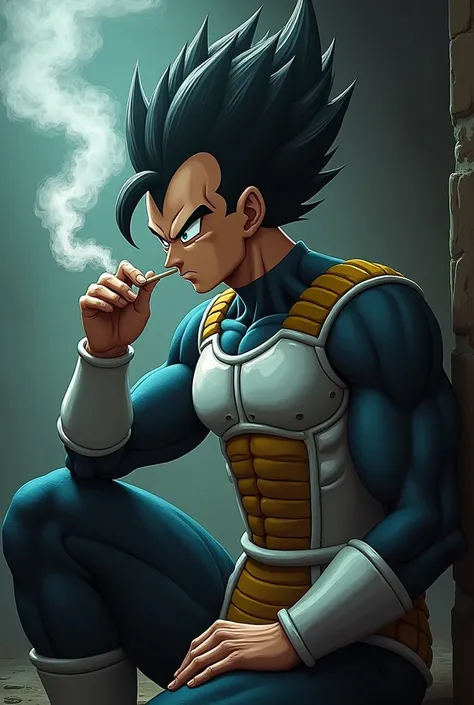 Vegeta smoking a joint