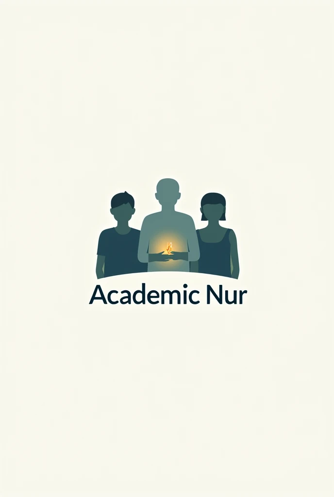 Create a simple logo so that it stays in peoples minds about 3 people united by the hand and the name is academic NUR