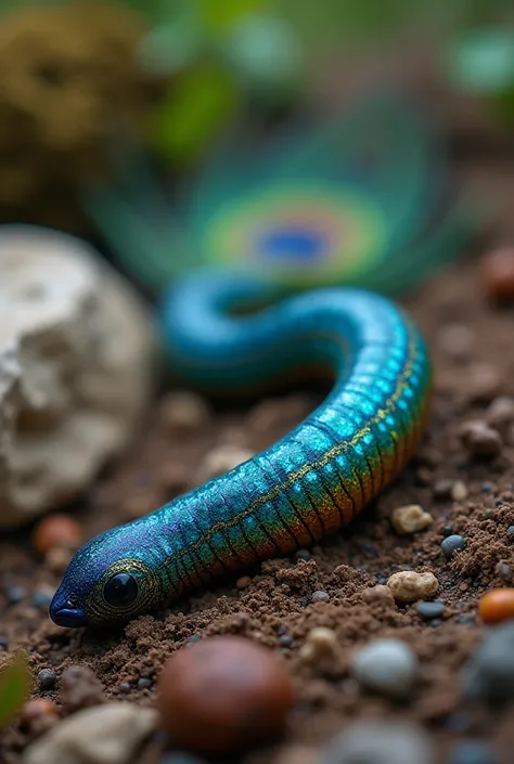 Peacock Tail Worm, Earth, real macro photo 