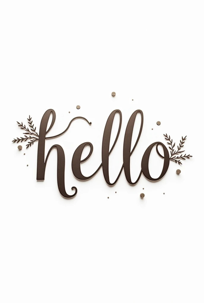 "Hello" a stylish text create,hd,fully decorations, white background 