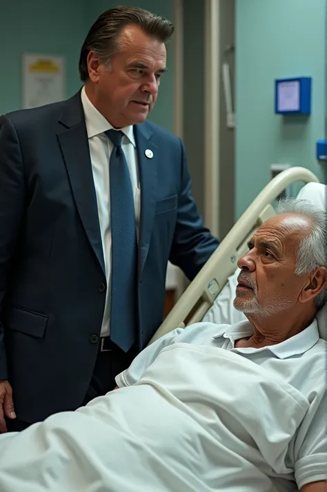 Imagine a photo of Bolsonaro visiting Lula at the hospital