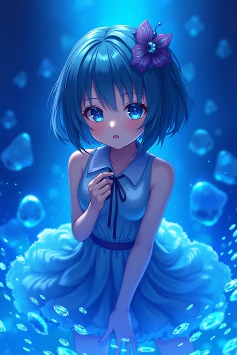 anime blue background 