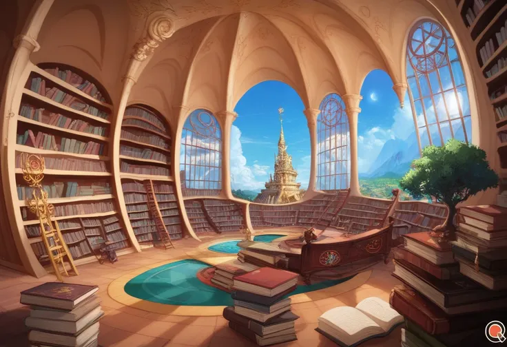  Picture on a Bookshelf with a River in the Middle , Surrealist paintings inspired by Jacek Jelka,   reddit contest winner  , Renaissance,  Yacek Jelka and Vladimir Kush , Infinite Book,  The Library of Babel ,  infinite library ,  Rob Gonsalves and Tim Wh...