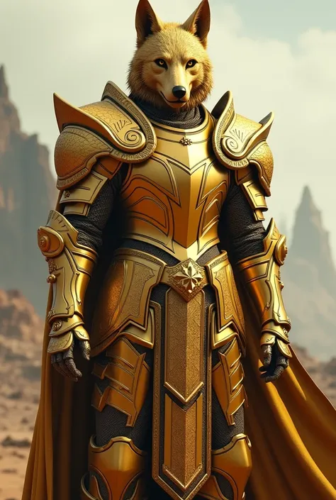 Wore a golden wolf helmet、The Golden Knight