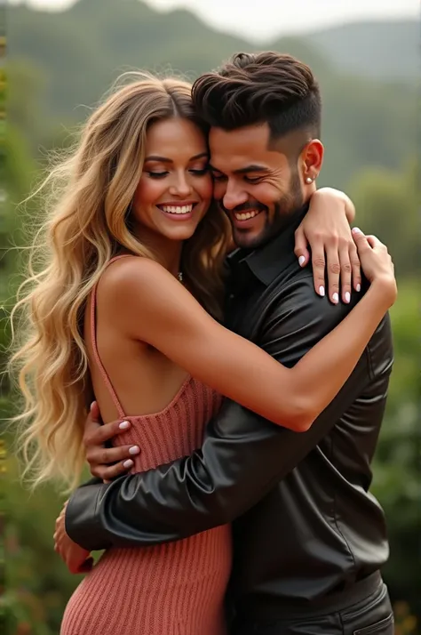 Shakira hugging Christian Nodal