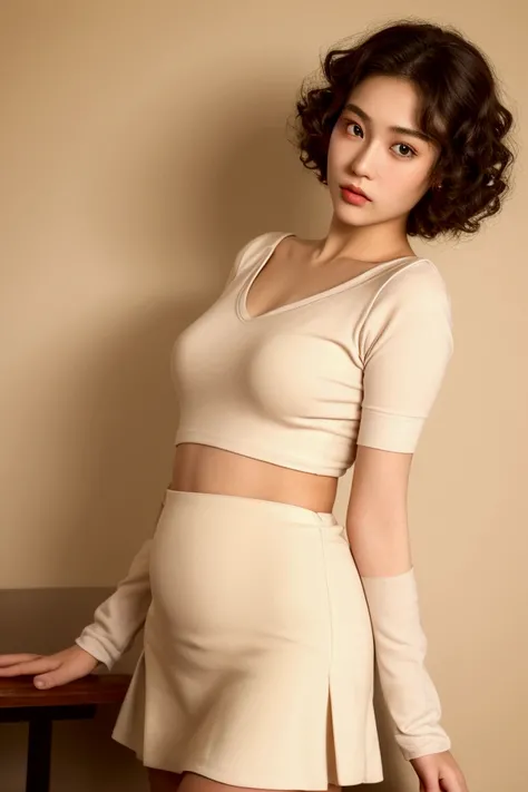 Stunning Beauty , (  top quality , 4K, 【8k,  HD , masterpiece :1.2), from the front:1.5, Super details , ( realistic ,  Photo - Realistic  :1.331),  A Supermodel ,  Beautiful Japanese Woman ,  Slim Fit:1.331, Slim waist, Weak limbs,  anatomically correct p...