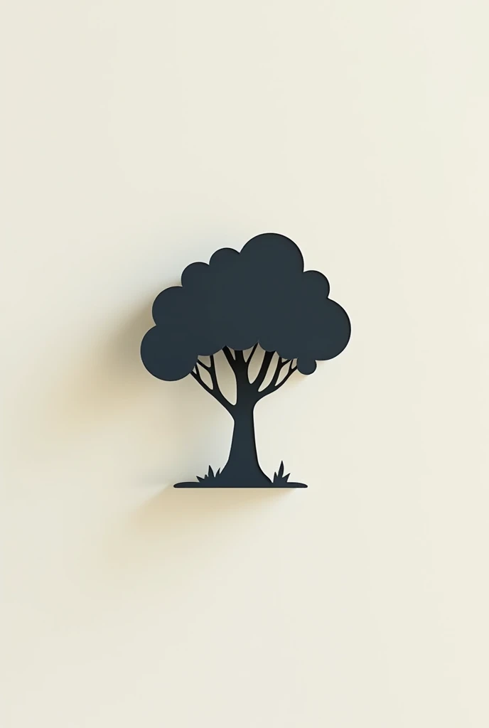  Create an image where the tree ,  silhouette of the photo ,  is made in 3D style on paper , , it should be voluminous without details, only the 