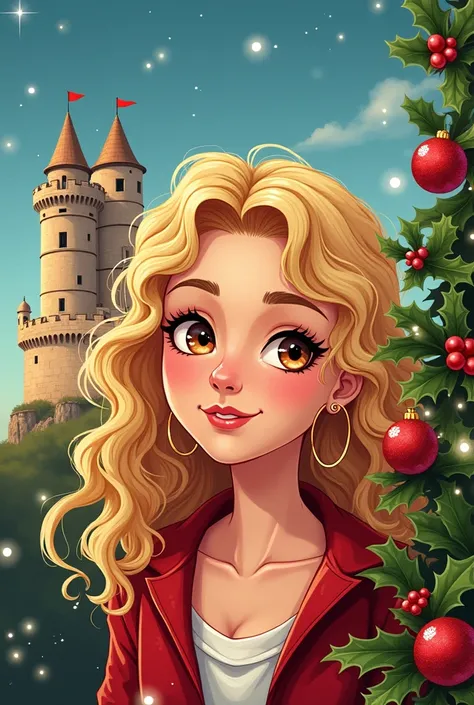  I need to personalize a bottle of wine for a colleague as a Christmas gift. Her name is Alfia , She is a curly blonde with hazel eyes and is from Civita Campomarano where there is a castle with two circular towers that she loves. I wish there were all the...