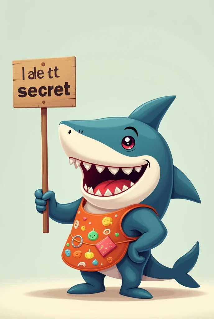  a shark with a happy apron ( with sign asking for secret ) bottomless 2D 