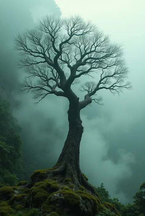 Tree stripping in the middle of the cloud forest