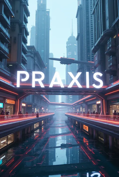 Technology city shows the word praxis