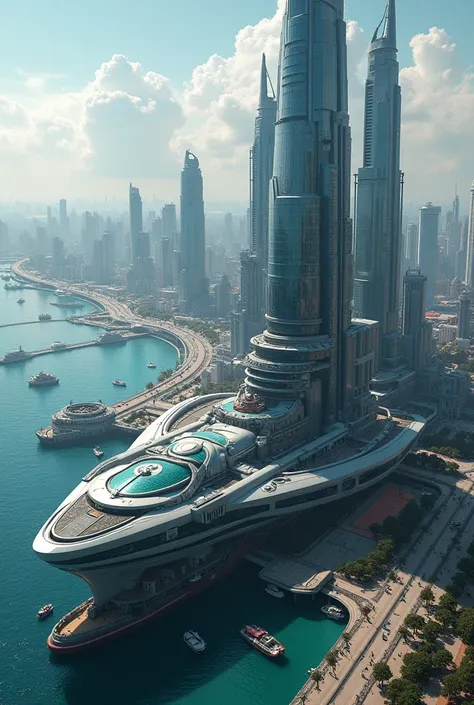 Technology city on a ship named PRAXIS