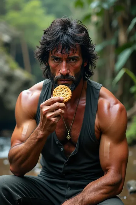 An image of John Rambo eating a nobleball cookie 