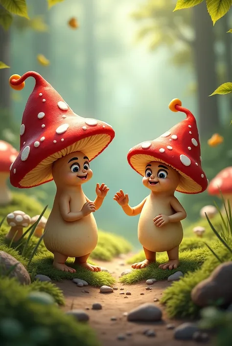 Mushroom fighting about malnutrition.. 

fighting mushroom cute Attractive  funny pic
