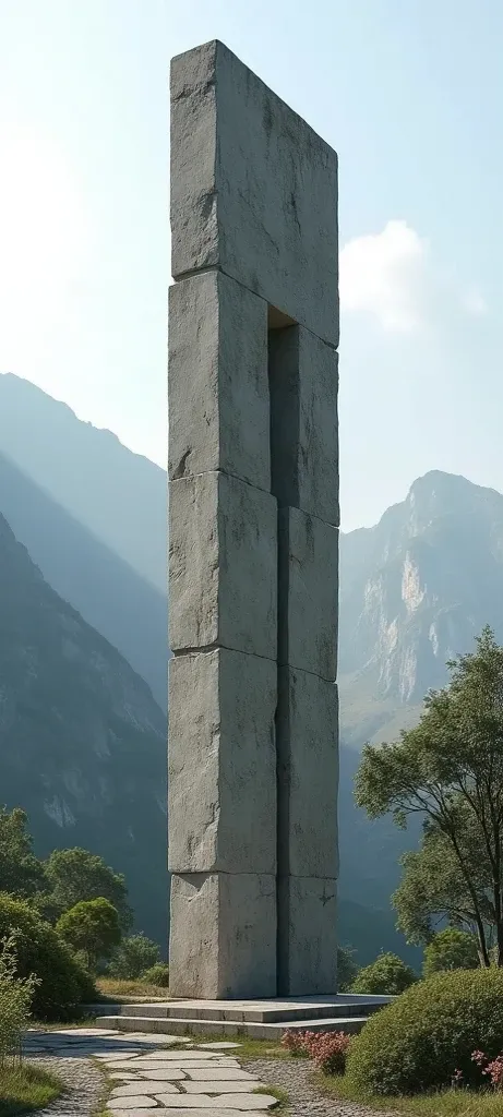  2 meters high, stone 