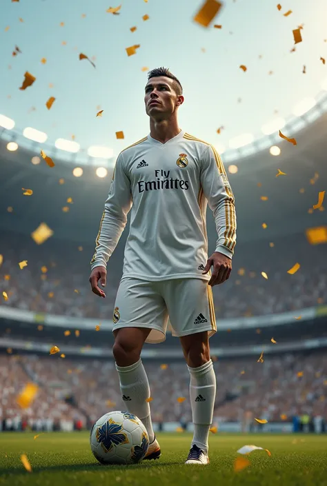 Create the image of Cristiano Ronaldo returning to Real Madrid 
