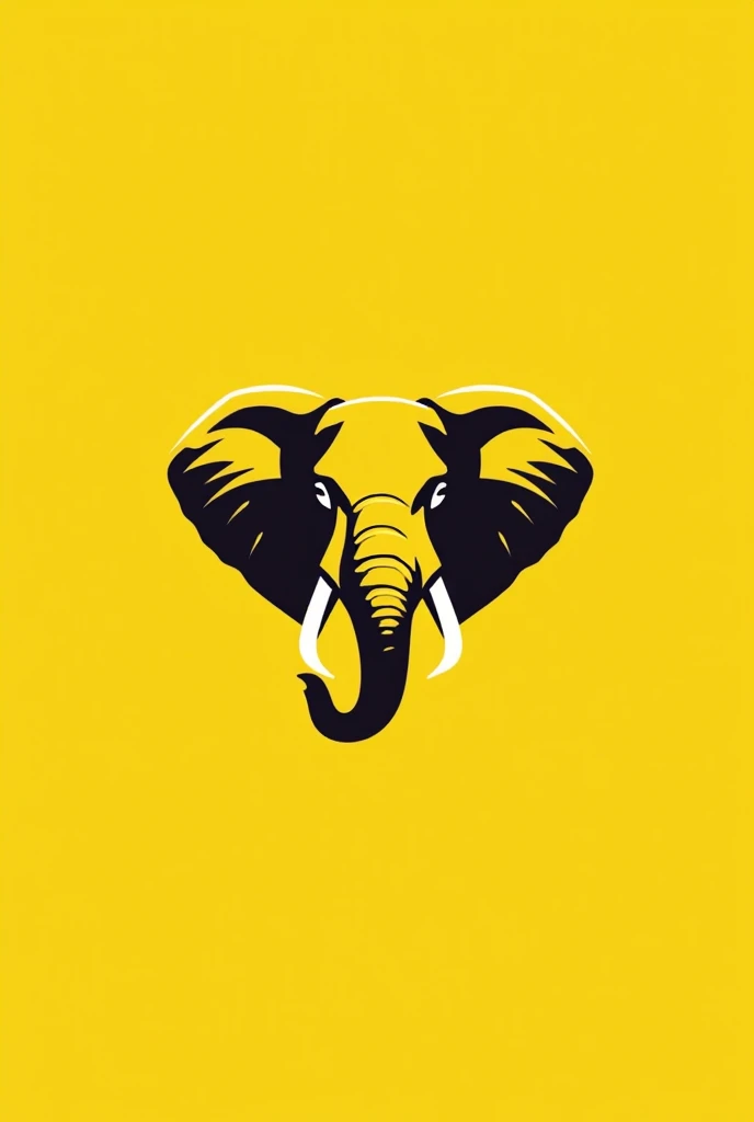 A logo with the head of an elephant and that is yellow 