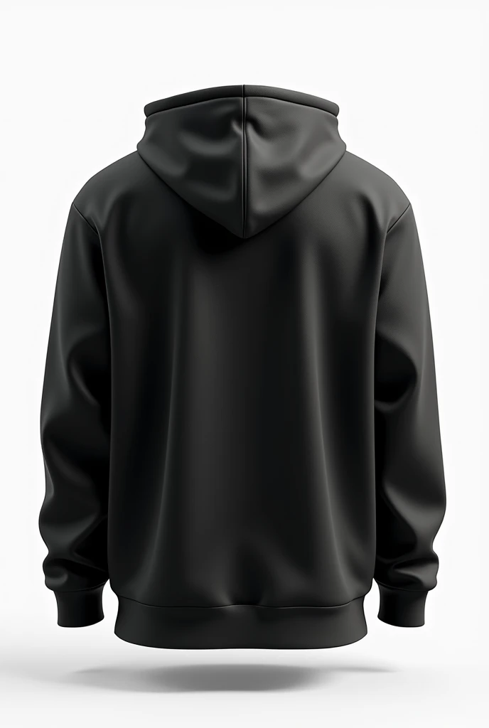 black 3D hoodie mock-up front and back separate distance view and white background 