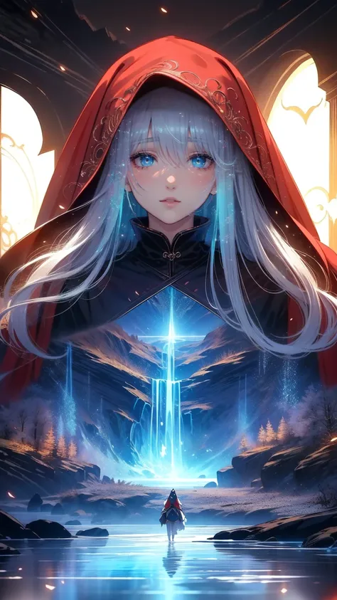 ( top quality,4K, high definition ,masterpiece:1.2), super detailed, realistic :1.37,Portraiture,Dark fantasy,Red Scheme , soft lighting ,Emotional, Enchanted Forest ,Ominous atmosphere,Eye-catching,story,anatomy, anime style, Concept Art ,Beautifully deta...