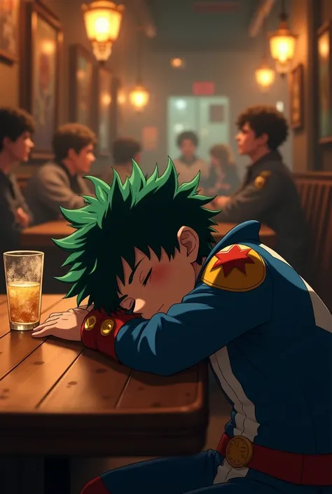 Deku, sleeping, drunk, pub 