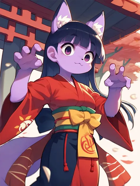 At creepy Japanese Shrines , cartoon furry female fox , (Fox Hand pose) , Meloic Sign
, erotica , My heart is beating fast , Shrine maiden outfit , higo zuiki pearl , futon , Will-o-the-wisp , twilight