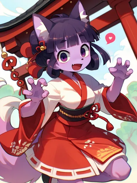 At creepy Japanese Shrines , cartoon furry female fox , (Fox Hand pose) , Meloic Sign
, erotica , My heart is beating fast , Shrine maiden outfit , higo zuiki pearl , futon , Will-o-the-wisp , twilight