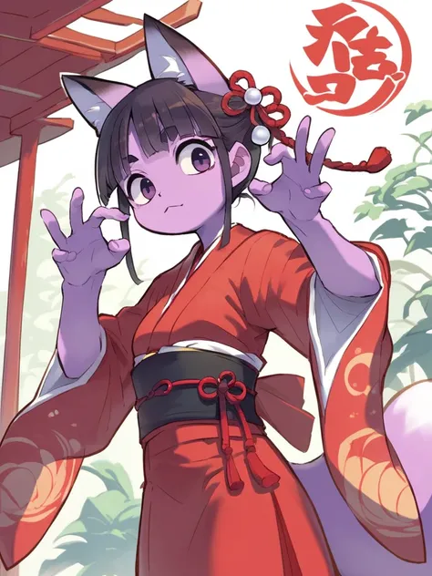 At creepy Japanese Shrines , cartoon furry female fox , (Fox Hand pose) , Meloic Sign
, erotica , My heart is beating fast , Shrine maiden outfit , higo zuiki pearl , futon , Will-o-the-wisp , twilight