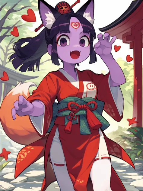 At creepy Japanese Shrines , cartoon furry female fox , (Fox Hand pose) , Meloic Sign
, erotica , My heart is beating fast , Shrine maiden outfit , higo zuiki pearl , futon , Will-o-the-wisp , twilight