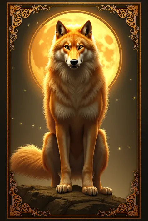 wolf King card and gold color 