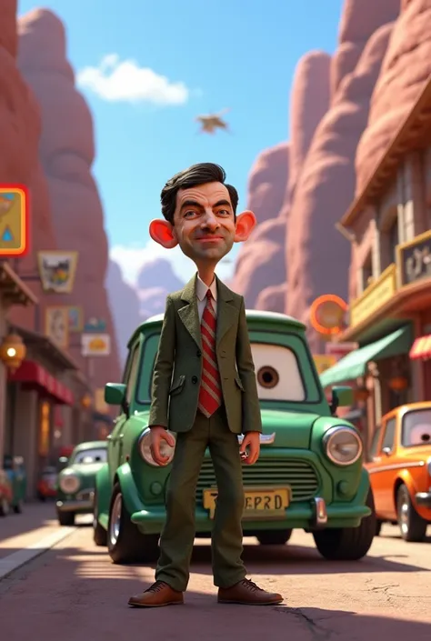 Mr. Bean ended up in the Cars cartoon 