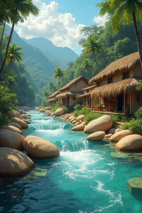  Create the following description
Macondo was then a village of twenty mud and canabrava houses built on the banks of a river with diaphanous waters that rushed down a bed of polished stones, white and huge like prehistoric eggs .