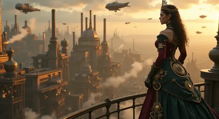 Steampunk queen observes her reign from above